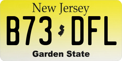 NJ license plate B73DFL