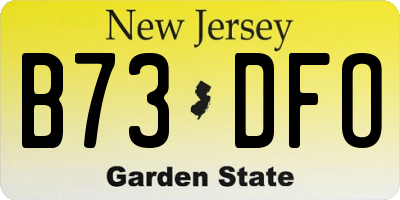 NJ license plate B73DFO