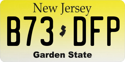 NJ license plate B73DFP