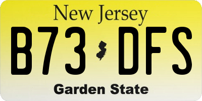 NJ license plate B73DFS