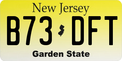 NJ license plate B73DFT