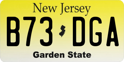 NJ license plate B73DGA