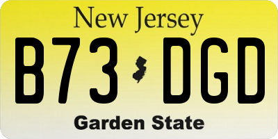 NJ license plate B73DGD