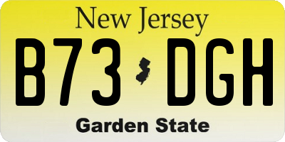 NJ license plate B73DGH