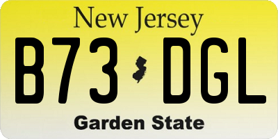 NJ license plate B73DGL