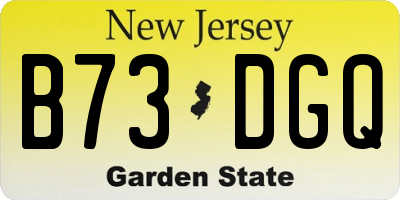 NJ license plate B73DGQ