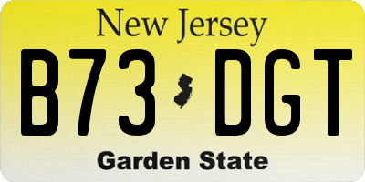 NJ license plate B73DGT