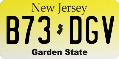 NJ license plate B73DGV