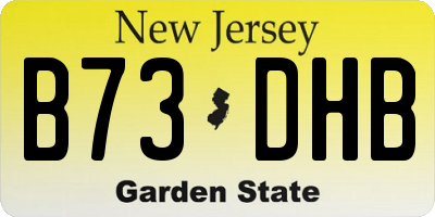 NJ license plate B73DHB