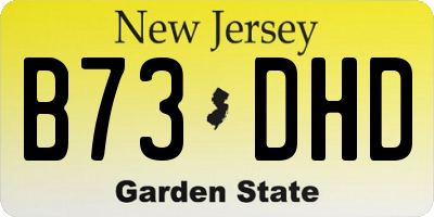 NJ license plate B73DHD