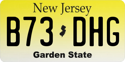 NJ license plate B73DHG