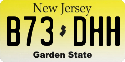NJ license plate B73DHH