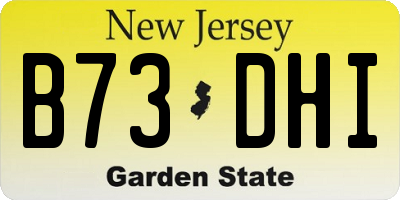NJ license plate B73DHI