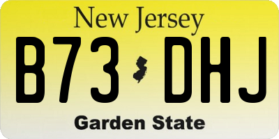 NJ license plate B73DHJ