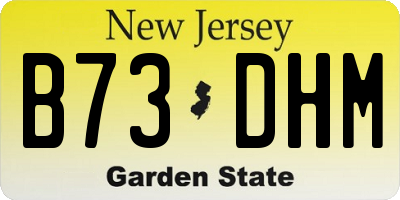 NJ license plate B73DHM