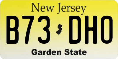 NJ license plate B73DHO