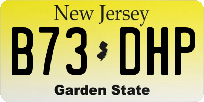 NJ license plate B73DHP