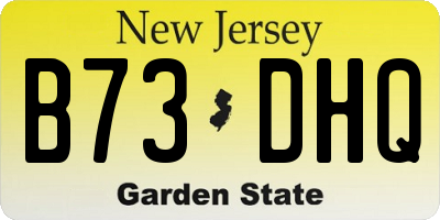 NJ license plate B73DHQ