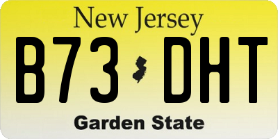 NJ license plate B73DHT