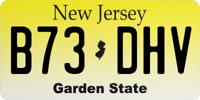 NJ license plate B73DHV