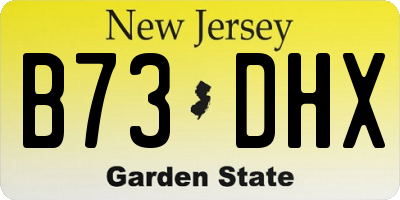 NJ license plate B73DHX