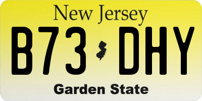 NJ license plate B73DHY