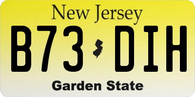 NJ license plate B73DIH
