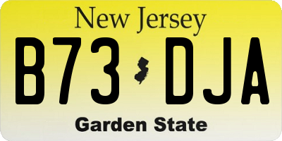 NJ license plate B73DJA