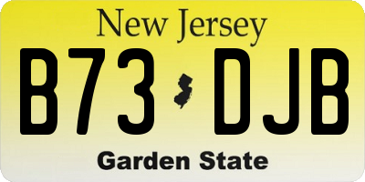 NJ license plate B73DJB