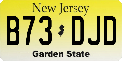 NJ license plate B73DJD