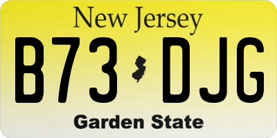 NJ license plate B73DJG
