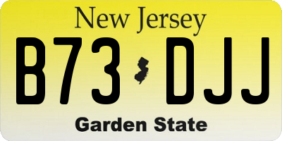NJ license plate B73DJJ