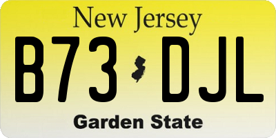 NJ license plate B73DJL
