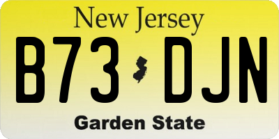 NJ license plate B73DJN