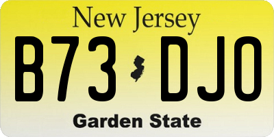 NJ license plate B73DJO