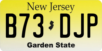 NJ license plate B73DJP