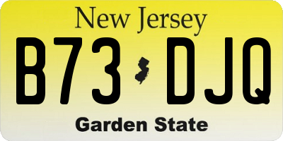 NJ license plate B73DJQ