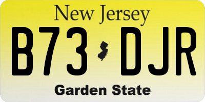 NJ license plate B73DJR