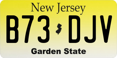 NJ license plate B73DJV