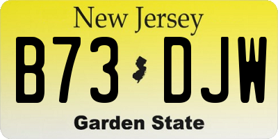 NJ license plate B73DJW