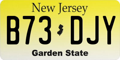 NJ license plate B73DJY