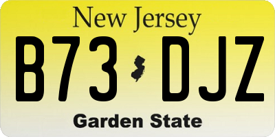 NJ license plate B73DJZ
