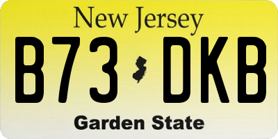 NJ license plate B73DKB
