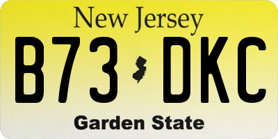 NJ license plate B73DKC