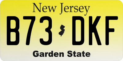 NJ license plate B73DKF