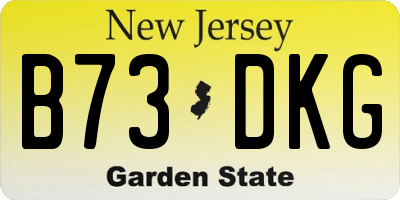 NJ license plate B73DKG
