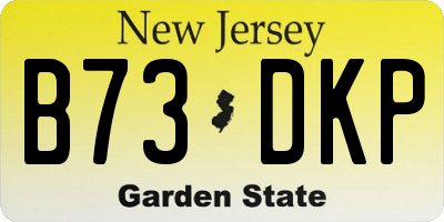 NJ license plate B73DKP