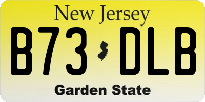 NJ license plate B73DLB