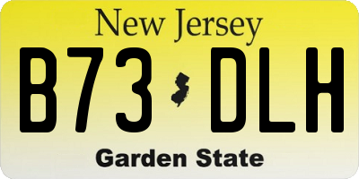 NJ license plate B73DLH