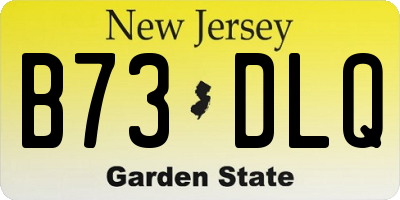 NJ license plate B73DLQ